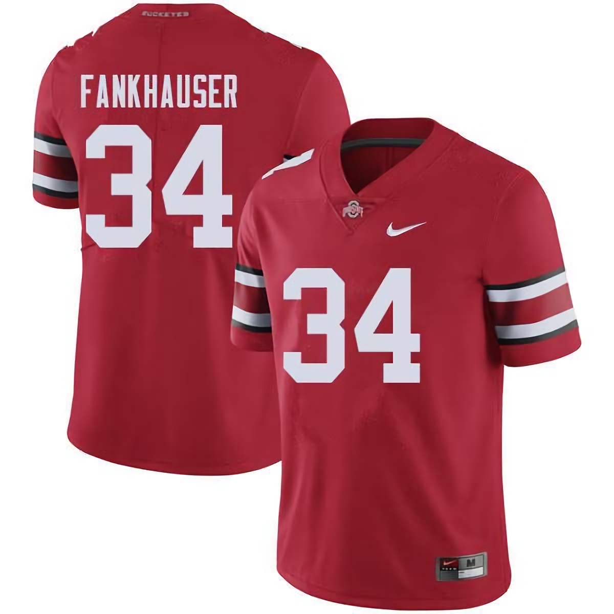 Owen Fankhauser Ohio State Buckeyes Men's NCAA #34 Nike Red College Stitched Football Jersey FAV6356LL